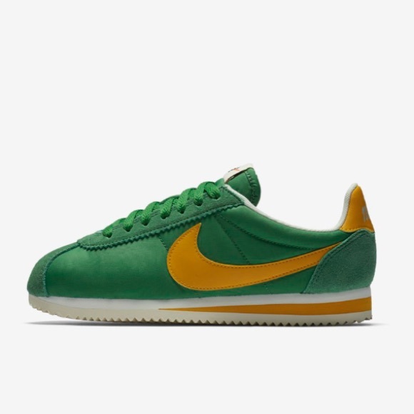 nike cortez green and yellow